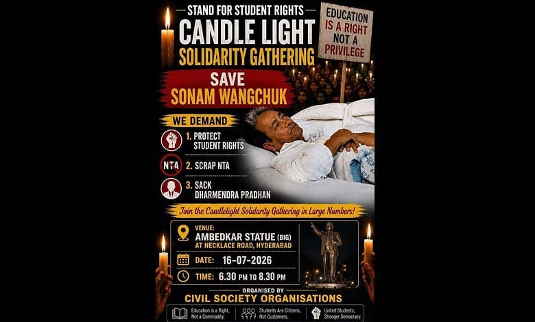 Candellight vigil to be held in Hyderabad for Sonam Wangchuk