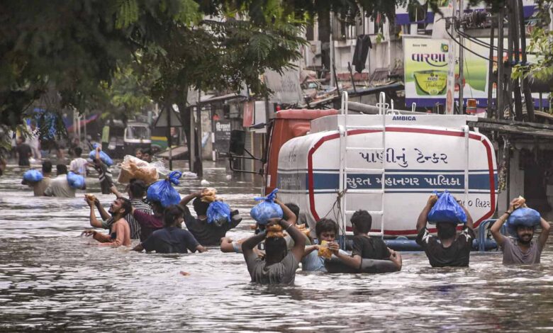 Monsoon rains in Surat