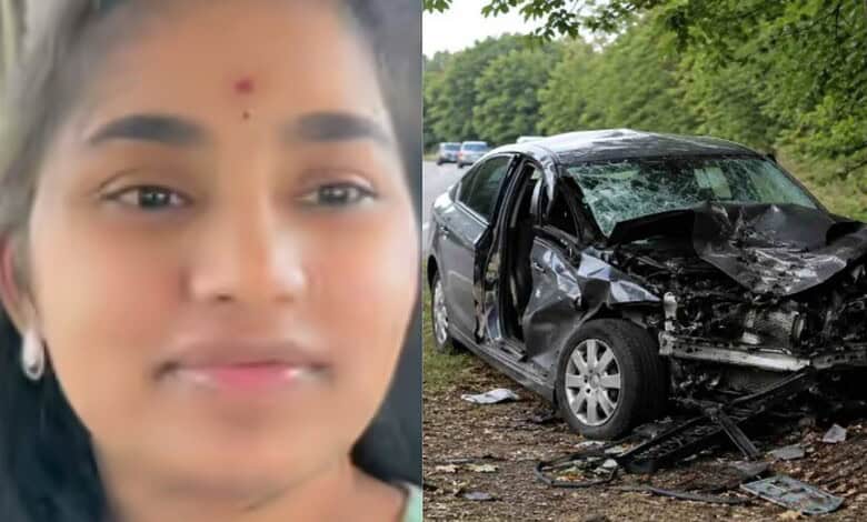The image shows Makkena Prasanna (left), who died in a car accident in the US on Tuesday, July 14, 2026.