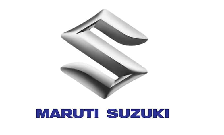 Maruti Suzuki emblem logo on a white background, representing the automobile brand.