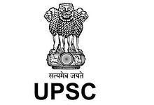 Emblem of India with Lion Capital and UPSC logo for civil services exam.