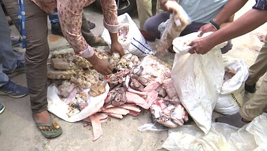 Authorities seize decomposed fish and prawns in Hyderabad, four arrests made.
