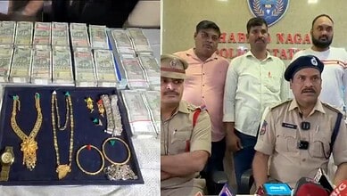 Habeebnagar police with the recovered the gold and cash