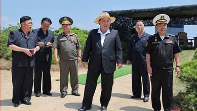 Kim Jong Un at the weapon testing site