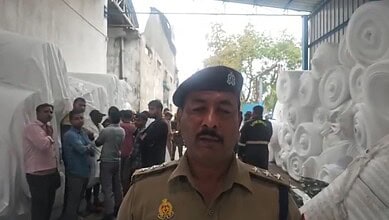Hapur police officer addresses the media regarding fire accident