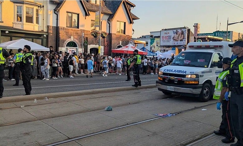Police officers at the Street Festival after shooting in Toronto