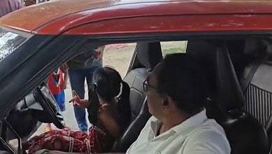 Sub-inspector Thirupathi and his granddaughter