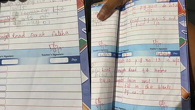 Student assigned Kalma recitation as homework at Hyderabad School