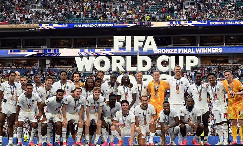 England after securing the third place in the world cup