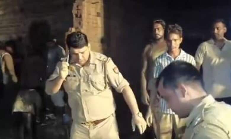 UP Police at the house collapse site