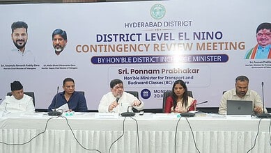 Hyderabad District El Nino contingency meeting with officials and experts.