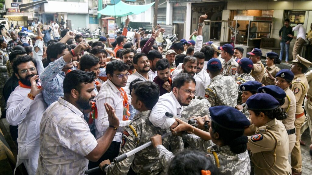 Protesters clash with police during student agitation on the streets.