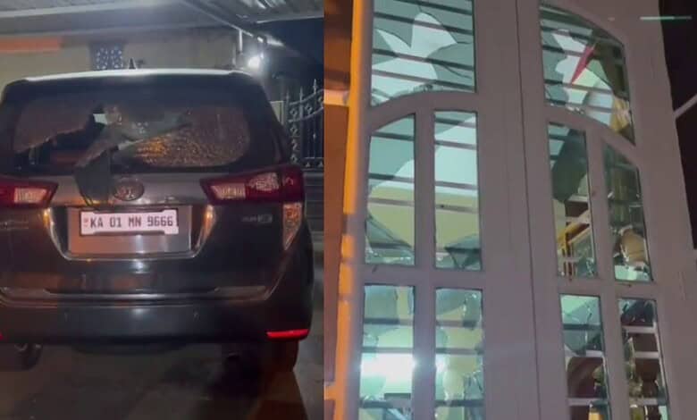A house and a car were vandalised in Bengaluru