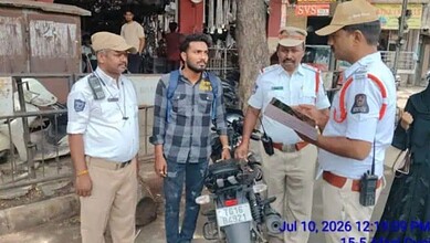 Hyderabad traffic police check vehicles for fake number plates