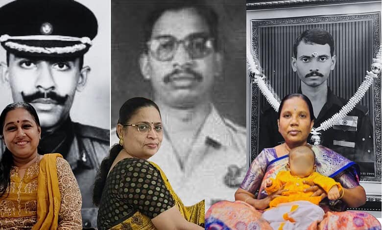 Women of Kargil war widows with their portraits, celebrating resilience and strength.