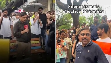 Students apologise to reporter called 'loser' amid crowd at public event in India.