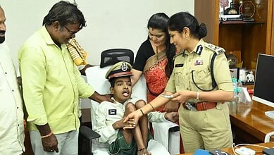 Malkajgiri Police Commissioner B Sumathi interacts wiith Rahul