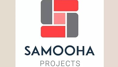 Samoha Projects logo with red and grey geometric shapes and company name.