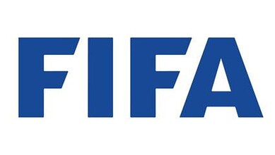 FIFA logo in bold blue letters on a white background.
