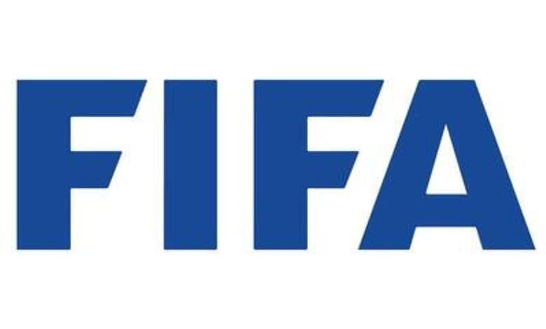FIFA logo in bold blue letters on a white background.