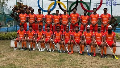 Indian Hockey team in saffron jersey