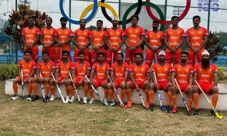 Indian Hockey team in saffron jersey
