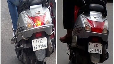 Fake number plate used on a vehicle in Hyderabad