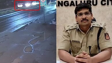 Stolen car abandoned on wet street after search for gold in Mangaluru heist.
