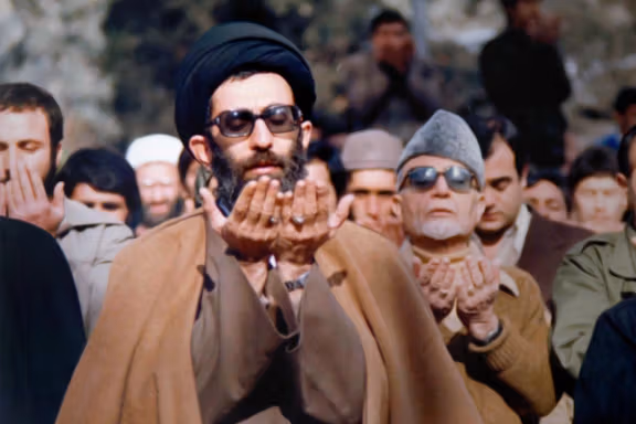 Ayatollah Ali Khamenei leads Friday prayers in Tehran in January 1980.