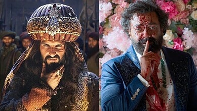 Two iconic Bollywood villains, Khilji and Kalee, in intense and menacing poses.