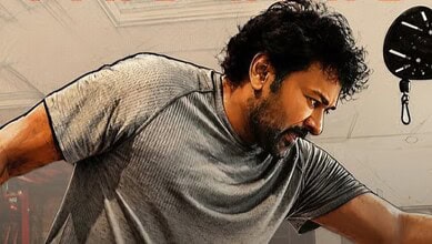 Chiranjeevi on set during the filming of a major action sequence in Mega158.