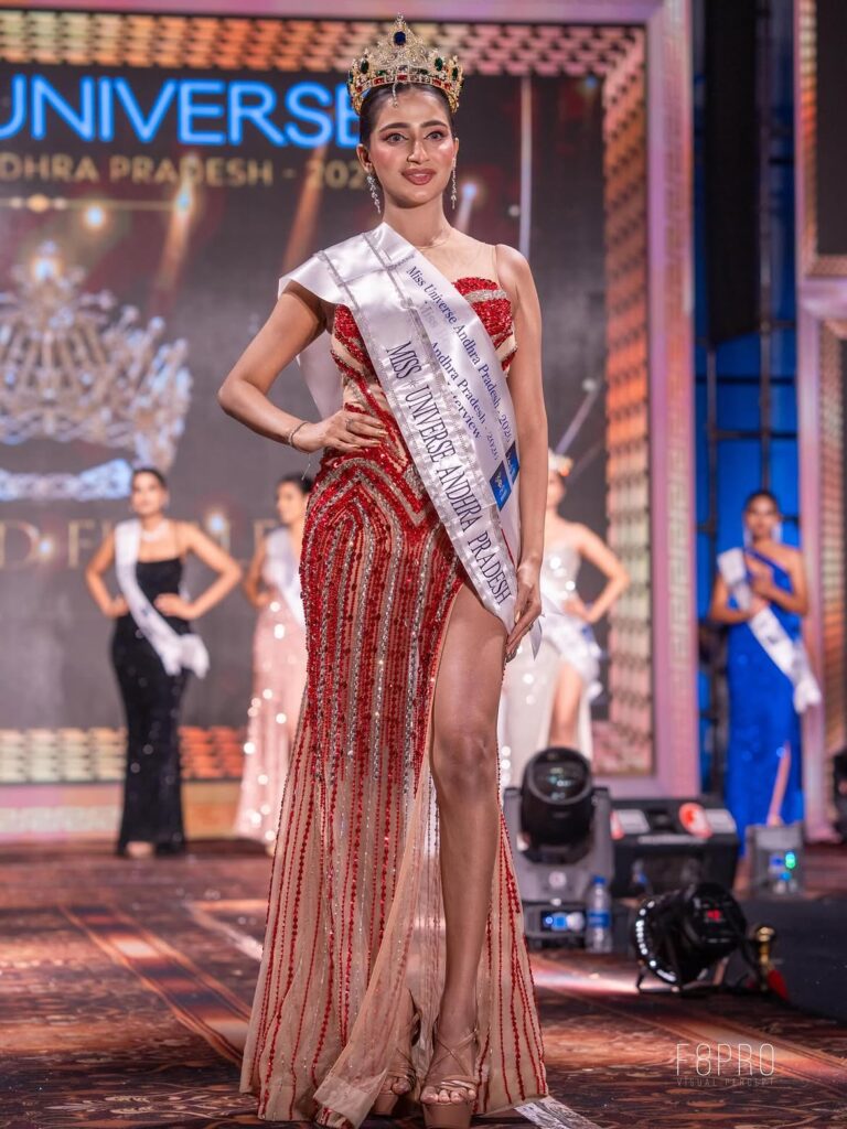 Hyderabad's Fasiha Nauman crowned Miss Universe India 2026 in a glamorous red gown.