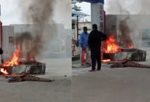 Car drags fuel nozzle, sparks fire at Hyderabad petrol pump