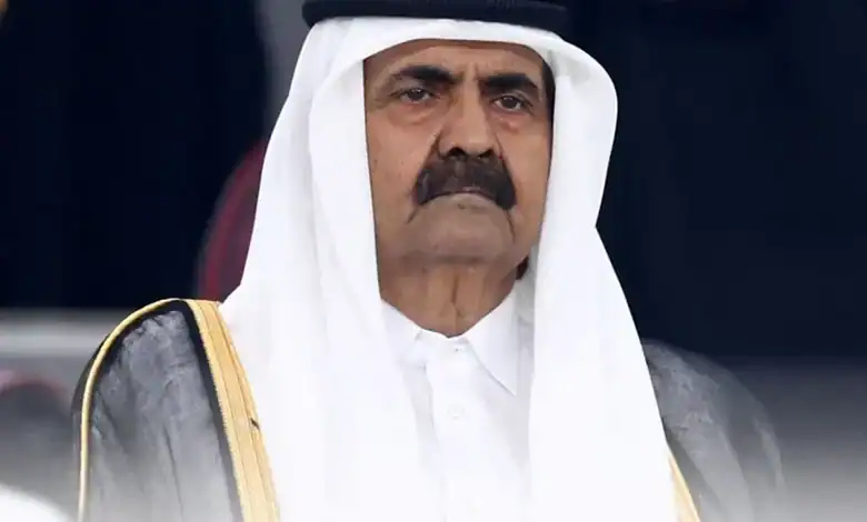 Qatar's former Emir Sheikh Hamad bin Khalifa Al Thani during a public appearance.