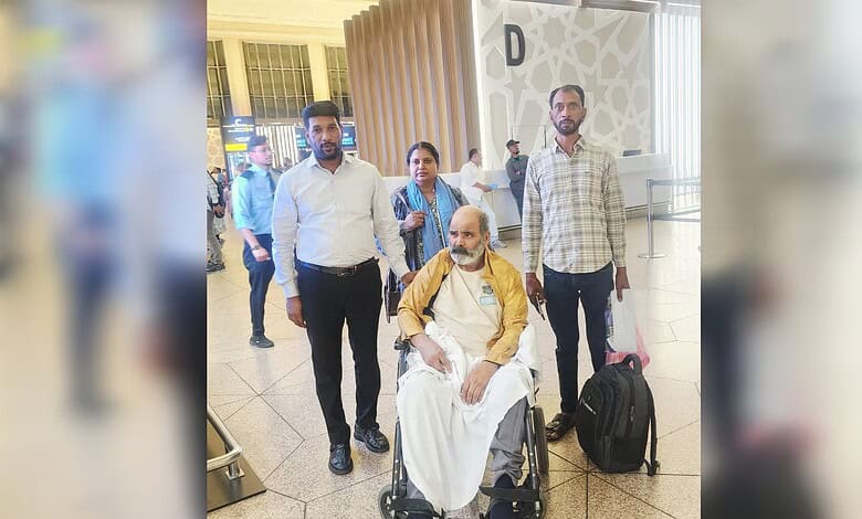 Saudi family helps Indian driver return home after stroke at airport.