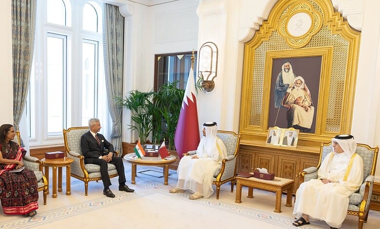 External Affairs Minister S. Jaishankar meets Qatar Prime Minister Mohammed bin Abdulrahman Al-Thani in Doha to discuss bilateral ties and regional developments.