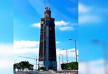 Jeddah Tower reaching 430m tall during construction in Jeddah, Saudi Arabia.