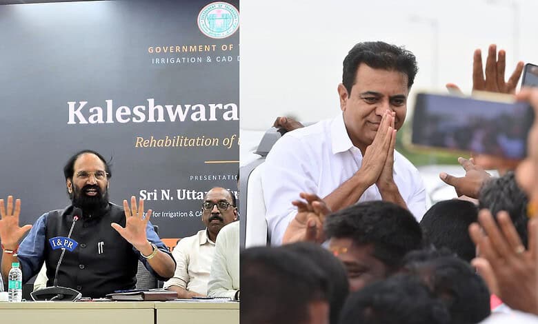 Uttam Kumar Reddy (left) and KTR (right)