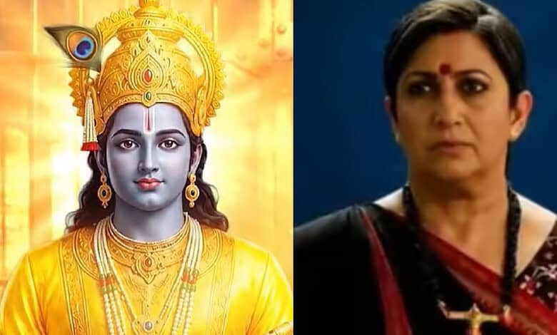 AI-generated Lord Krishna scene from 'Kyunki' controversy, actress Ekta Kapoor involved.