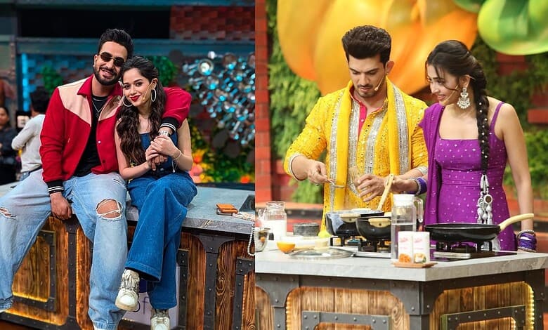 Laughter Chefs season 3 winners with two contestants cooking in a colourful kitchen.