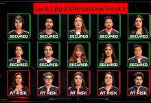 First contestant eliminated from Lock Upp 2, shown in red with 'At Risk' label.