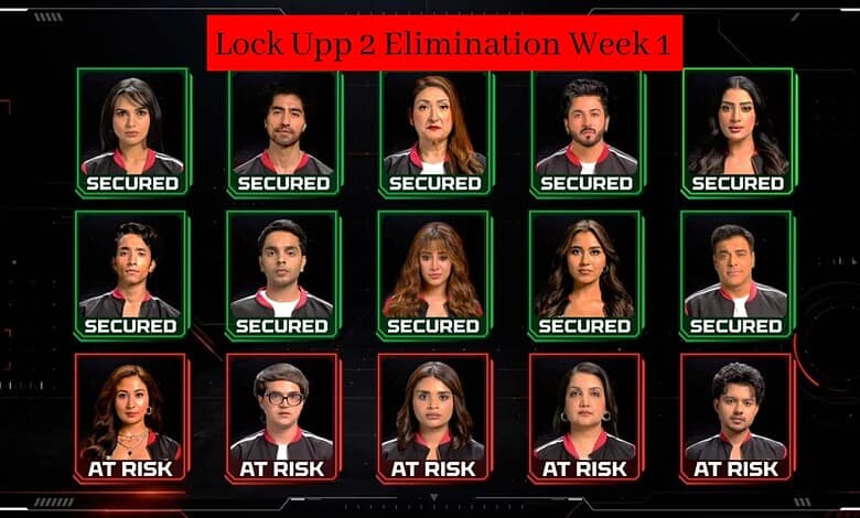 First contestant eliminated from Lock Upp 2, shown in red with 'At Risk' label.
