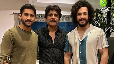 Naga Chaitanya, Nagarjuna Akkineni and Akhil Akkineni
