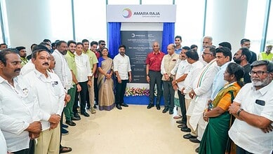 CM Revanth inaugurates lithium-ion cell plant in Mahabubnagar with officials and guests present.