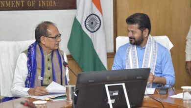 Telangana Chief Minister A Revanth Reddy with Union Minister Shivraj Singh Chouhan