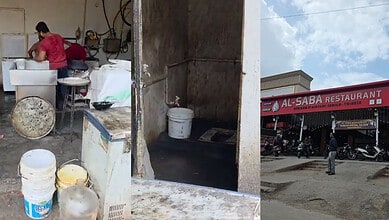 Rumali rotis prepared near washroom at Gachibowli restaurant closure scene.