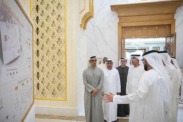 Sheikh Mansour bin Zayed Al Nahyan at the launch of the UAE's Jaywan national card scheme.