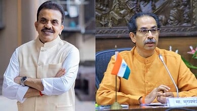 Sanjay Nirupam (left) Uddhav Thackeray (right)