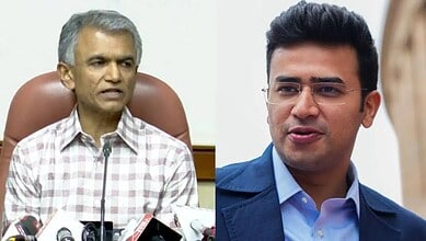 MP Tejasvi Surya seeking early execution of Banashankari Skywalk with official.