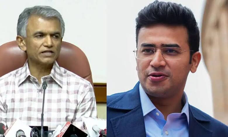MP Tejasvi Surya seeking early execution of Banashankari Skywalk with official.